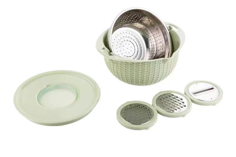 Kitchen Fruit Tray Removable Double Layer Fruit And Vegetable Basin Draining
