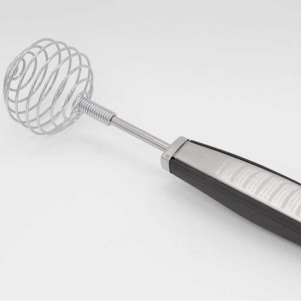 Wooden-Handled Kitchen Utensil Egg Beater Manual