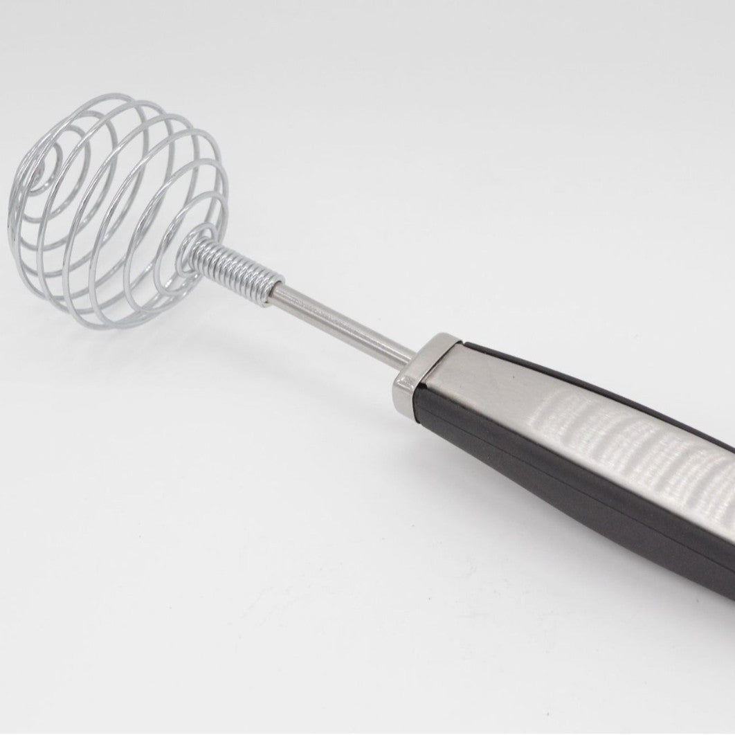 Wooden-Handled Kitchen Utensil Egg Beater Manual