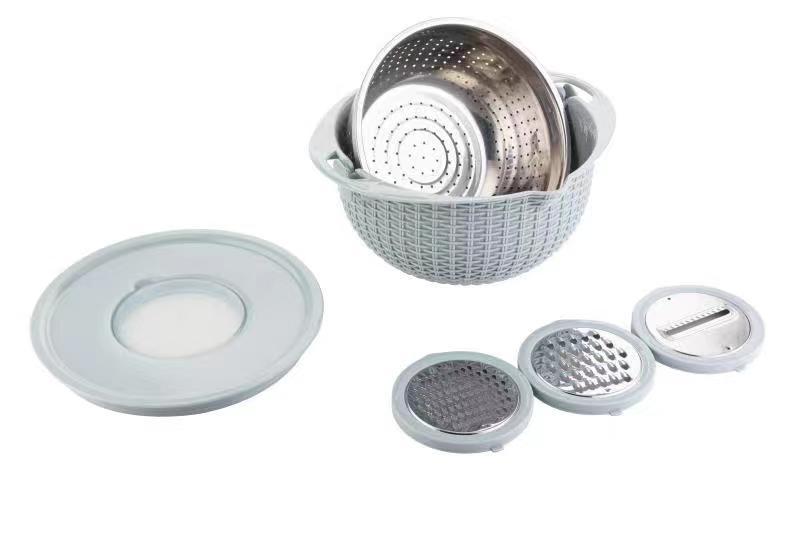 Kitchen Fruit Tray Removable Double Layer Fruit And Vegetable Basin Draining