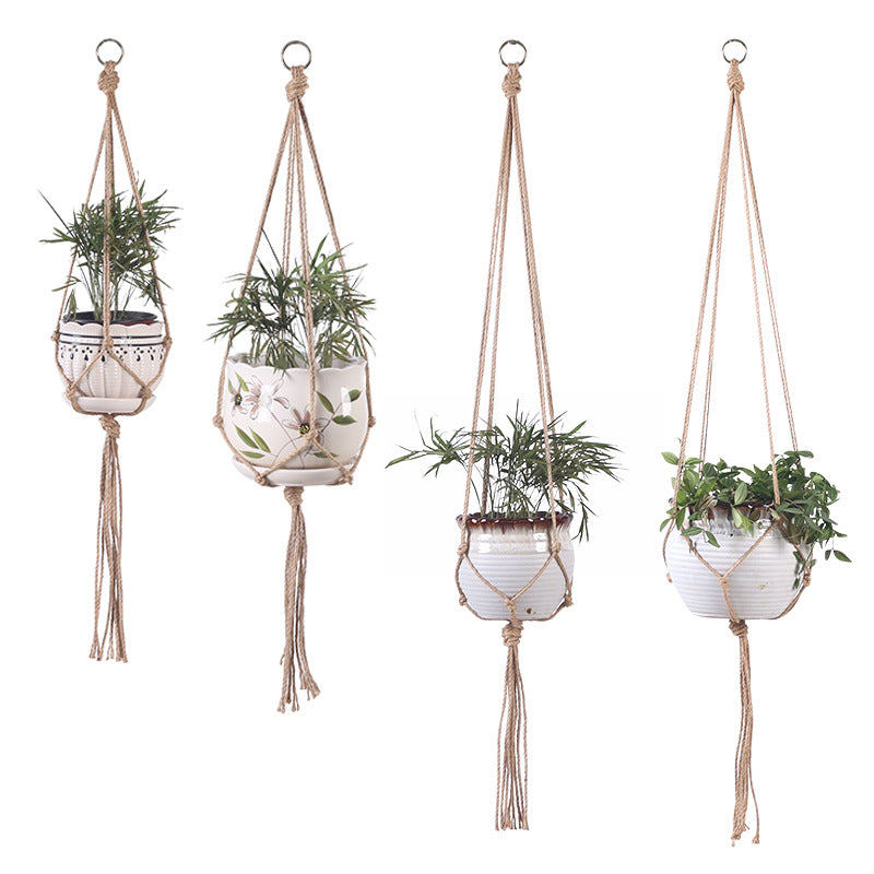 Hand-Woven Plant Hanging Basket Cotton Rope Sling Basket