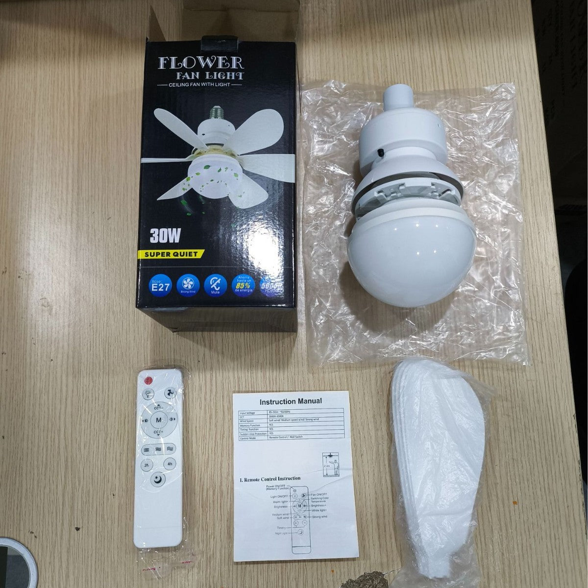 Home Silent Small Fan Light Intelligent Ceiling Fan