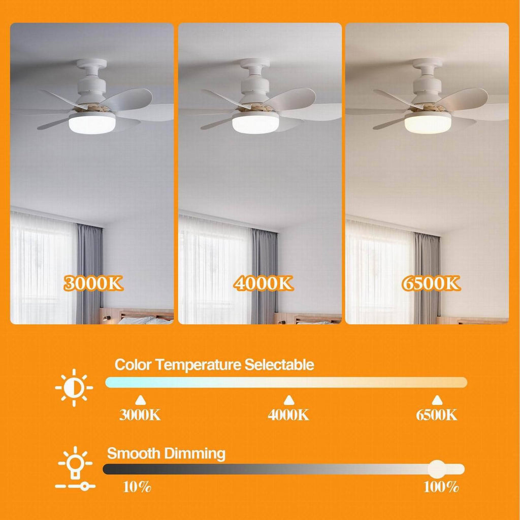 Home Silent Small Fan Light Intelligent Ceiling Fan