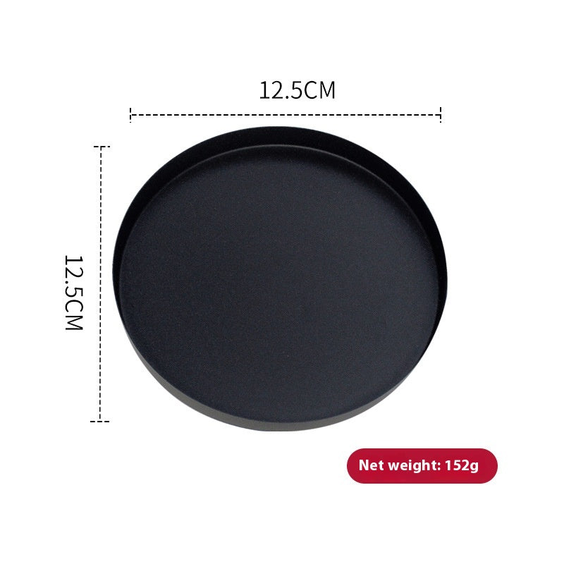 Golden, Round Stainless Steel Plate Household Jewelry Storage Tray