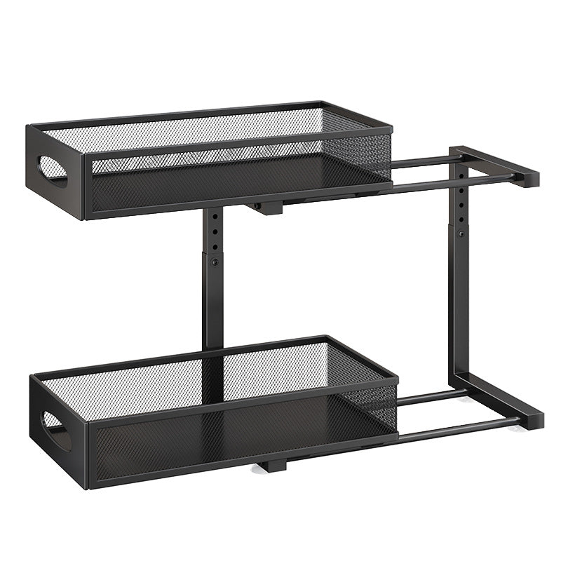 Pull-out Double-layer Lath Drawer Kitchen Cabinet Spice Jar Pull-out B