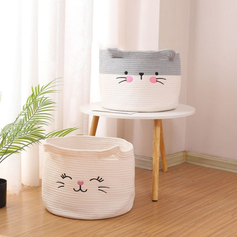 Hand-Woven Cotton Thread Storage Storage Basket