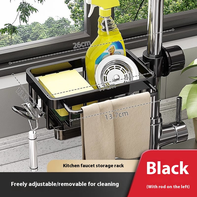 Kitchen Space Aluminum Sink Faucet Storage Rack Dishwasher Vegetable S