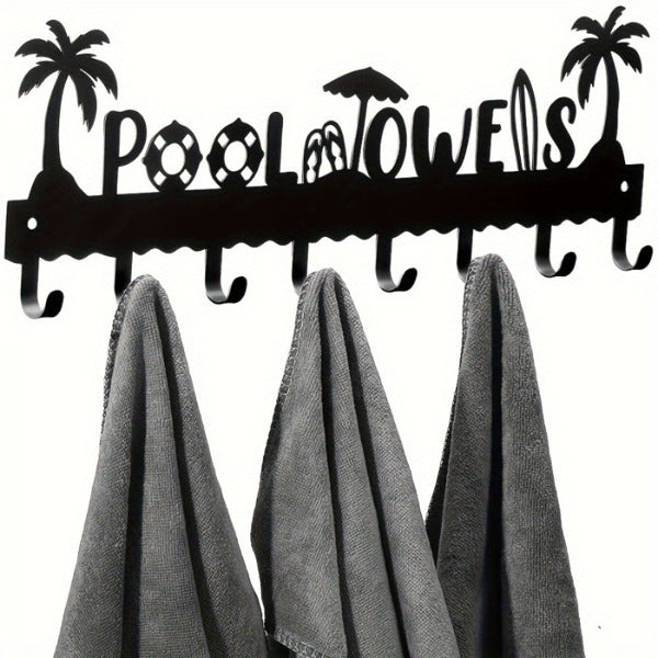 Wall-Mounted 8-Hook Towel Storage Rack