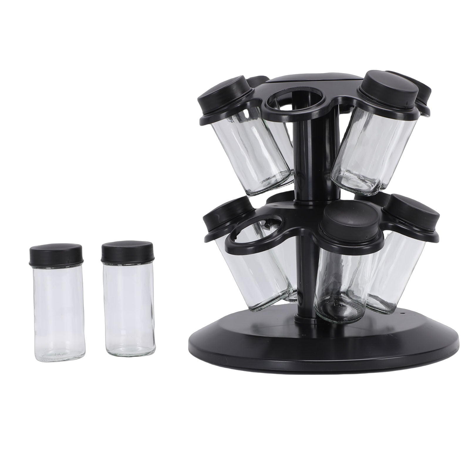 Revolving Countertop Seasoning Bottle Rack Organizer Kitchen Rotating Seasoning