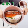 Kitchen Fruit Tray Removable Double Layer Fruit And Vegetable Basin Draining