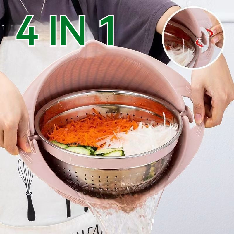Kitchen Fruit Tray Removable Double Layer Fruit And Vegetable Basin Draining
