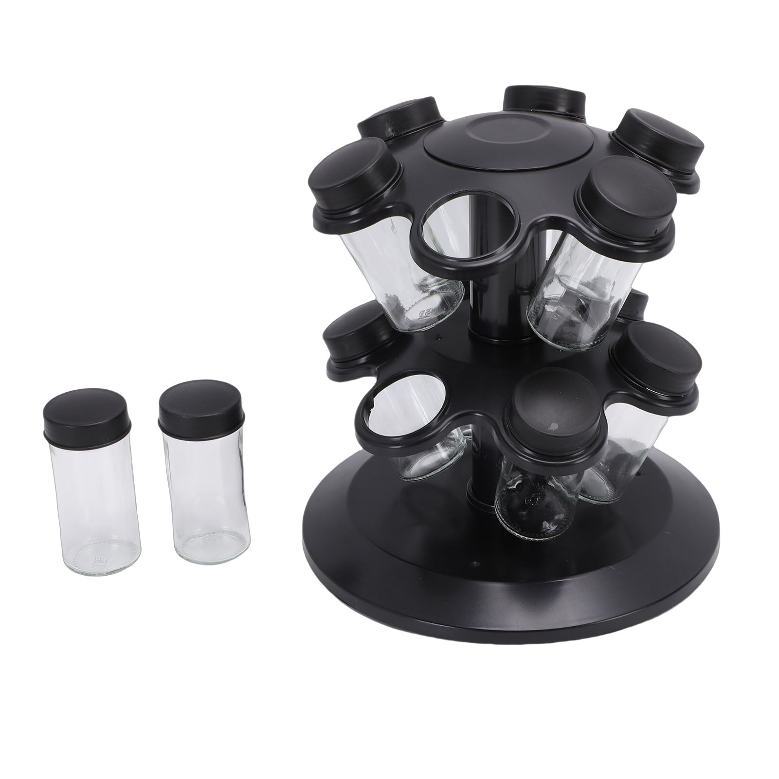 Revolving Countertop Seasoning Bottle Rack Organizer Kitchen Rotating Seasoning