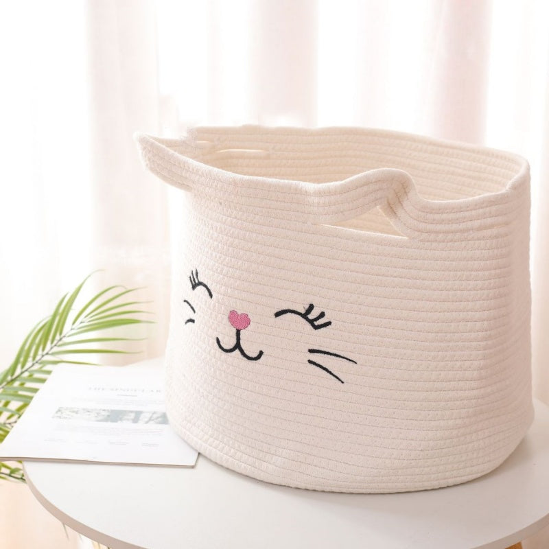 Hand-Woven Cotton Thread Storage Storage Basket