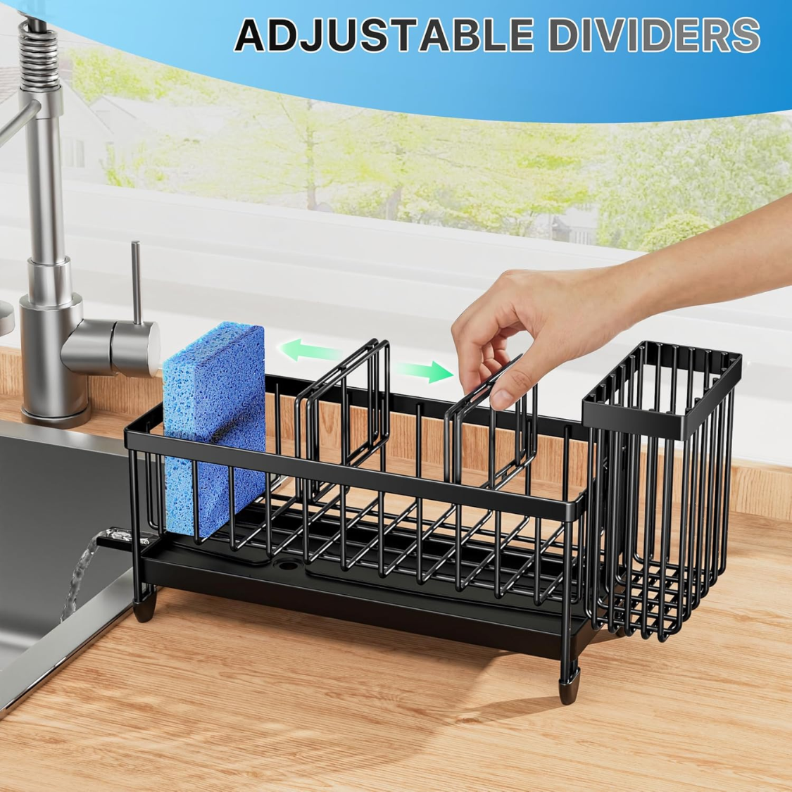 Kitchen Sink Caddy Organizer with Brush Holder