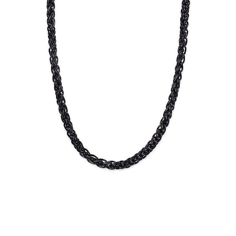 Men'S Simple Titanium Steel Flower Basket Necklace