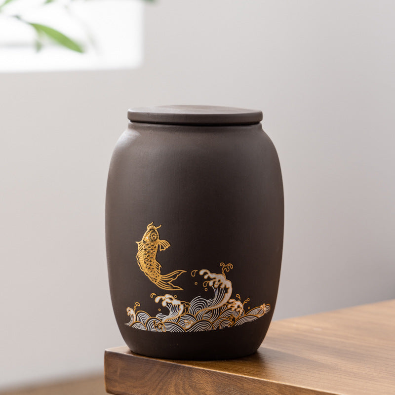 Stoneware Tea Caddy Storage Jar