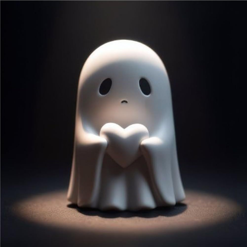 White heart ghost figurine, one piece