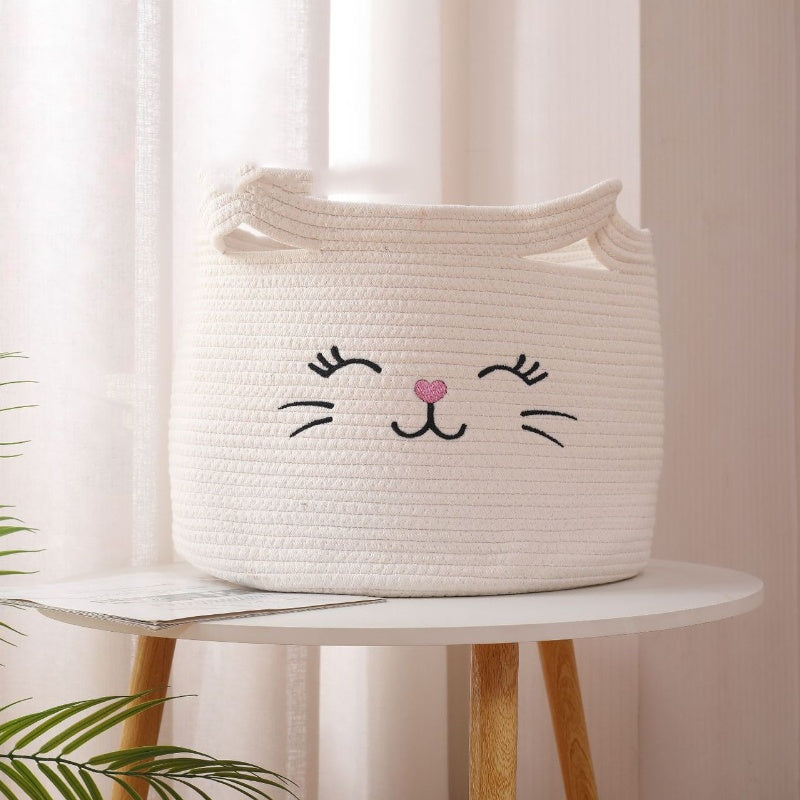 Hand-Woven Cotton Thread Storage Storage Basket
