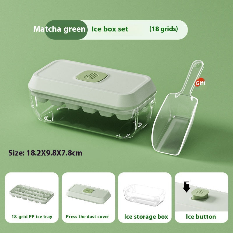 32 Grid Silicone Ice Cube Tray Mould With Lid Shovel Storage Box Remove