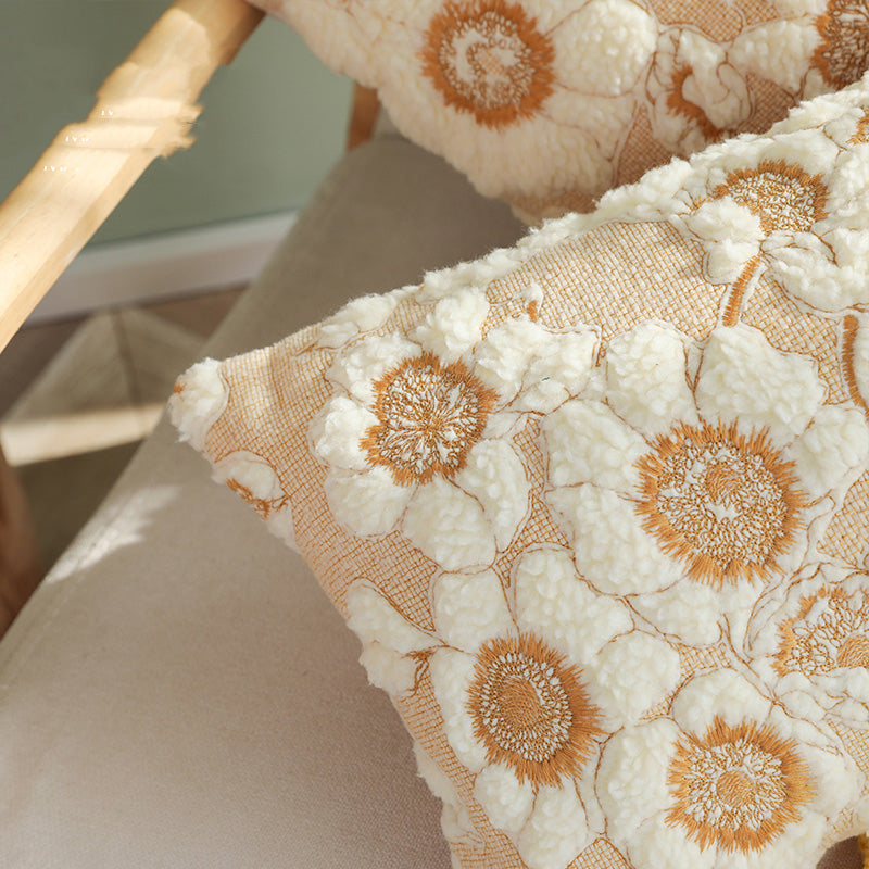 Sunflower cushion cover fabric detail