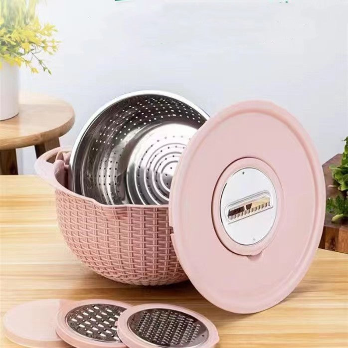 Kitchen Fruit Tray Removable Double Layer Fruit And Vegetable Basin Draining