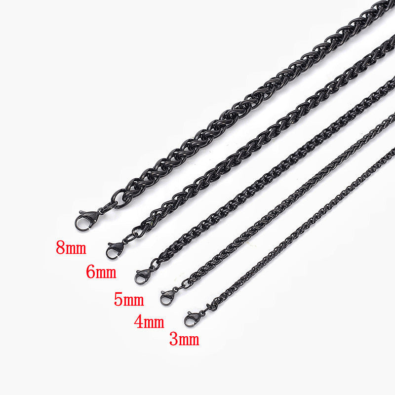 Men'S Simple Titanium Steel Flower Basket Necklace
