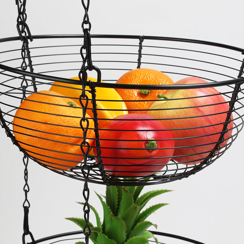 European Iron Fruit Basket Creative Three-Layer