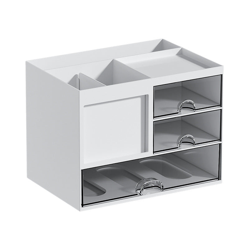 Divided Pen Holder Transparent Drawer-Style Multi-Functional Desk Organizer