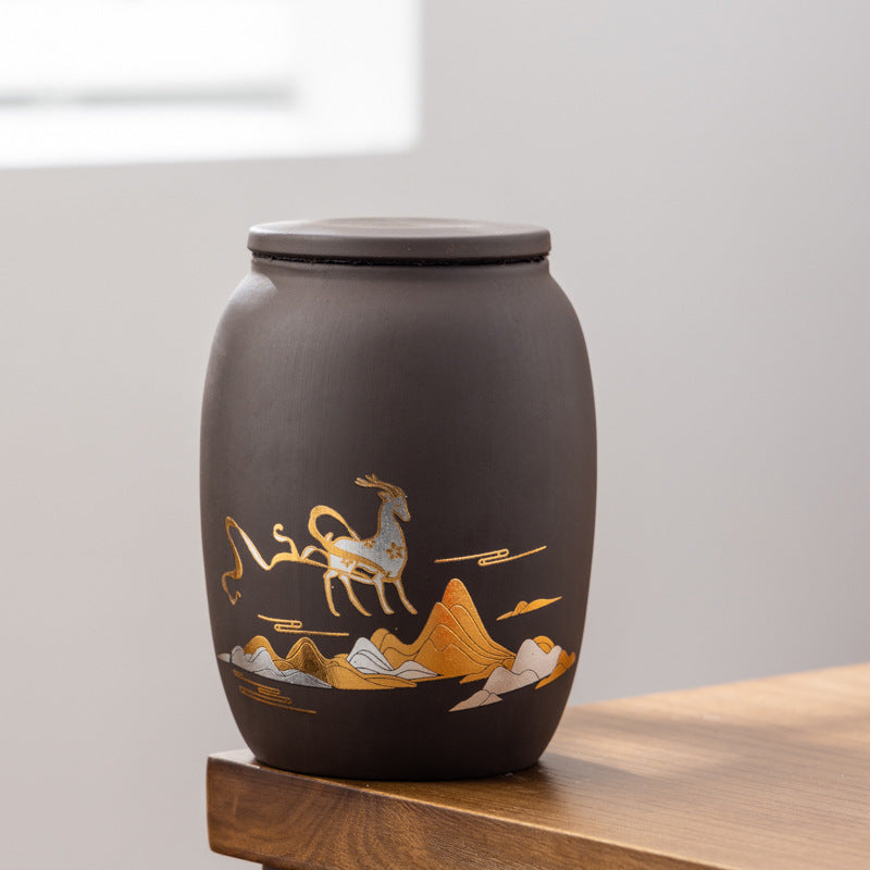 Stoneware Tea Caddy Storage Jar