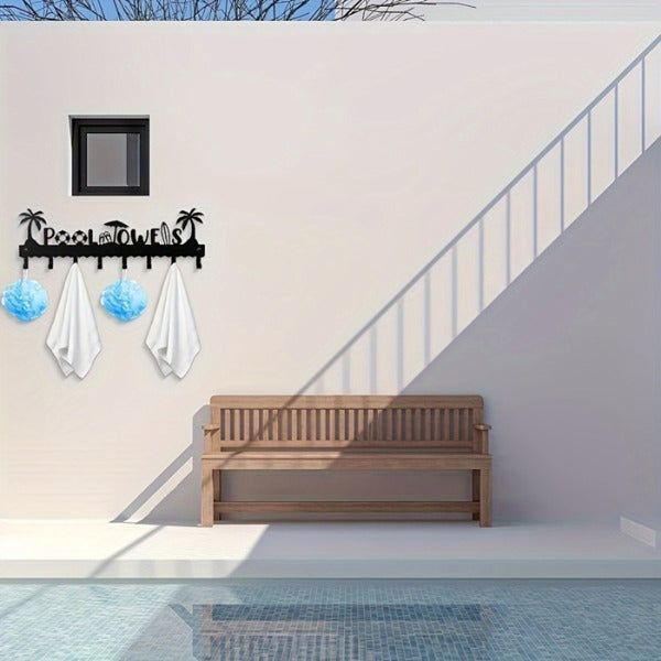 Wall-Mounted 8-Hook Towel Storage Rack